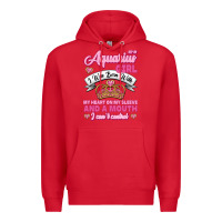 Red As a Aquarius Girl I was Born with My Heart on my Sleeve and a mouth Premium Hoodie - Jasminsmagicworld