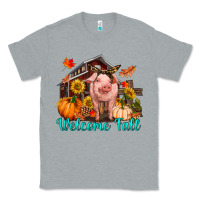 Heather Grey Welcome fall pig Classic Tee - RanaPortraitStore