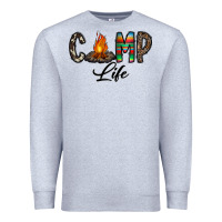 Heather Grey camp life Premium Sweatshirt - CowhideDigitalArt