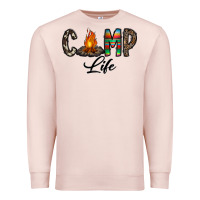 Pale Pink camp life Premium Sweatshirt - CowhideDigitalArt