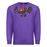 Purple camp life Premium Sweatshirt - CowhideDigitalArt