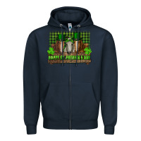 Navy happy st. patrick's day horses with leprechaun hat and bandana Zipper Hoodie - RanaPortraitStore