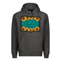 Charcoal Heather sunflower background Premium Hoodie - BarkalooDesign