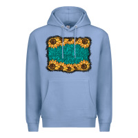 Colony Blue sunflower background Premium Hoodie - BarkalooDesign