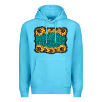 Ocean Blue sunflower background Premium Hoodie - BarkalooDesign