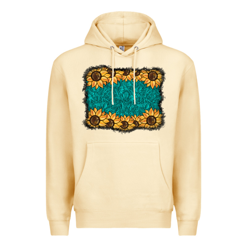 Sunflower Background Premium Hoodie by BarkalooDesign | Teevron