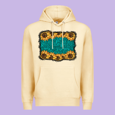 Sunflower Background Premium Hoodie Designed By Barkaloodesign