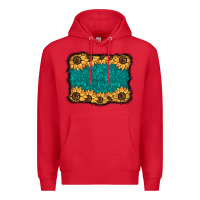 Red sunflower background Premium Hoodie - BarkalooDesign