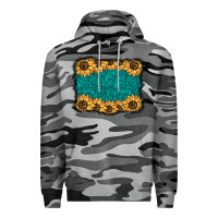Slate Camo sunflower background Premium Hoodie - BarkalooDesign