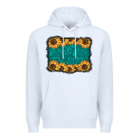 White sunflower background Premium Hoodie - BarkalooDesign