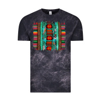 Cloud Black serape aztec leopard and turquoise glitter with gemstone brushstroke Vintage Tee - Artiststas