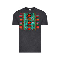 Vintage Black serape aztec leopard and turquoise glitter with gemstone brushstroke Vintage Tee - Artiststas
