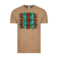Vintage Coffee serape aztec leopard and turquoise glitter with gemstone brushstroke Vintage Tee - Artiststas