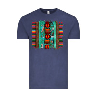 Vintage Denim serape aztec leopard and turquoise glitter with gemstone brushstroke Vintage Tee - Artiststas