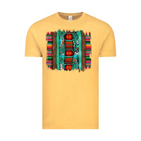 Vintage Mustard serape aztec leopard and turquoise glitter with gemstone brushstroke Vintage Tee - Artiststas