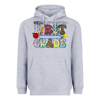Heather Grey hellofirstgrade Heavyweight Hoodie - CowhideDigitalArt