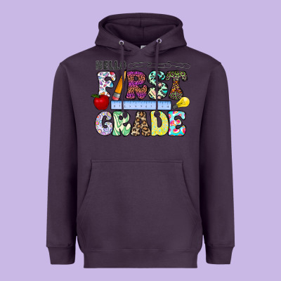 Hellofirstgrade Heavyweight Hoodie Designed By Cowhidedigitalart