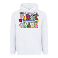 White hellofirstgrade Heavyweight Hoodie - CowhideDigitalArt
