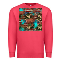 Cardinal hunting deer american flag seamless pattern Premium Sweatshirt - HRA Design Shop