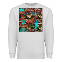 Dove Grey hunting deer american flag seamless pattern Premium Sweatshirt - HRA Design Shop