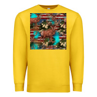 Lemon hunting deer american flag seamless pattern Premium Sweatshirt - HRA Design Shop