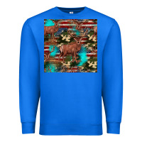 True Royal hunting deer american flag seamless pattern Premium Sweatshirt - HRA Design Shop