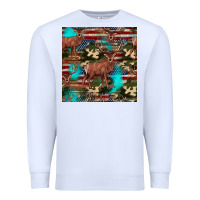 White hunting deer american flag seamless pattern Premium Sweatshirt - HRA Design Shop