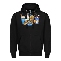 Black siberian husky coffee cups Zipper Hoodie - Zillion Design Studio