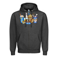 Charcoal Heather siberian husky coffee cups Zipper Hoodie - Zillion Design Studio