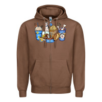 Siberian Husky Coffee Cups Zipper Hoodie | Teevron