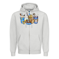 Dove Grey siberian husky coffee cups Zipper Hoodie - Zillion Design Studio