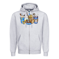 Heather Grey siberian husky coffee cups Zipper Hoodie - Zillion Design Studio
