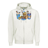 Oatmeal Heather siberian husky coffee cups Zipper Hoodie - Zillion Design Studio