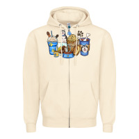 Sandshell siberian husky coffee cups Zipper Hoodie - Zillion Design Studio