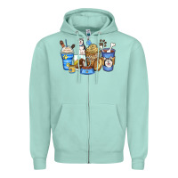 Seafoam siberian husky coffee cups Zipper Hoodie - Zillion Design Studio