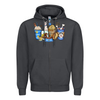 Smoke siberian husky coffee cups Zipper Hoodie - Zillion Design Studio