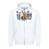 White siberian husky coffee cups Zipper Hoodie - Zillion Design Studio