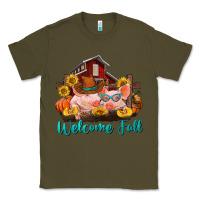 Army Green Welcome fall pigs Classic Tee - RanaPortraitStore