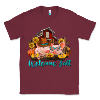 Burgundy Welcome fall pigs Classic Tee - RanaPortraitStore