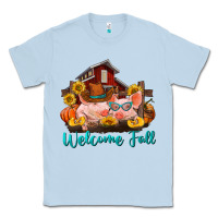 Dusty Blue Welcome fall pigs Classic Tee - RanaPortraitStore