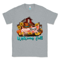 Heather Grey Welcome fall pigs Classic Tee - RanaPortraitStore