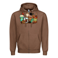 Chestnut lawyer coffee cups Zipper Hoodie - Zillion Design Studio