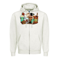 Oatmeal Heather lawyer coffee cups Zipper Hoodie - Zillion Design Studio