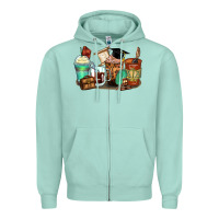 Seafoam lawyer coffee cups Zipper Hoodie - Zillion Design Studio