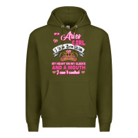 Army Green As A Aries Girl I Was Born With My Heart On My Sleeve And A Mouth Premium Hoodie - Jasminsmagicworld