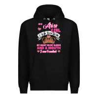 Black As A Aries Girl I Was Born With My Heart On My Sleeve And A Mouth Premium Hoodie - Jasminsmagicworld