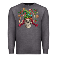 Charcoal Heather elf skull Premium Sweatshirt - FaDigitalArtStudio