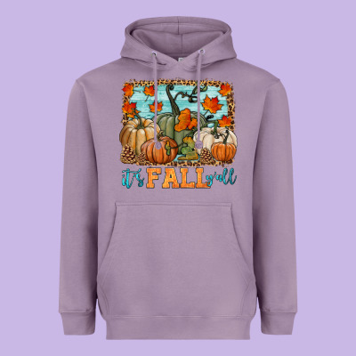 It's Fall Y'all Heavyweight Hoodie Designed By Hra Design Shop