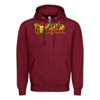 Burgundy power juneteenth Zipper Hoodie - texasbilliewilder