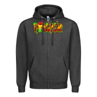 Charcoal Heather power juneteenth Zipper Hoodie - texasbilliewilder
